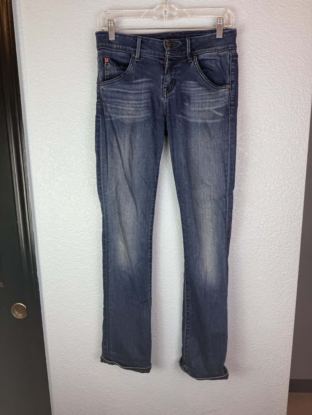 Hudson Jeans Womens 27 Blue Beth Baby Boot Stretch Denim Mid Rise Flare CNLA